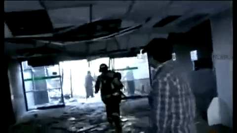 Bomb impact has come from above. 