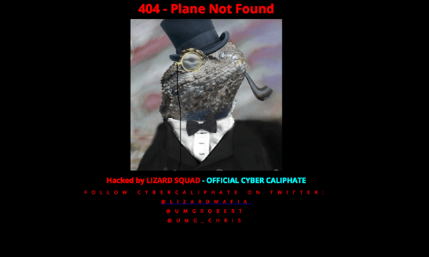 The Malaysian Airlines Home Page after being hacked by the so-called