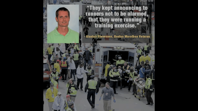 Step one-understand that the detonations took place at exactly the same place and time as publicly announced explosive drills. 