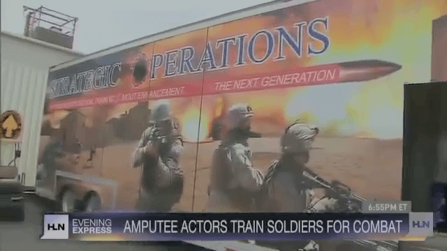 This is one company that runs live action drills for the US military that include amputee crisis actors. 