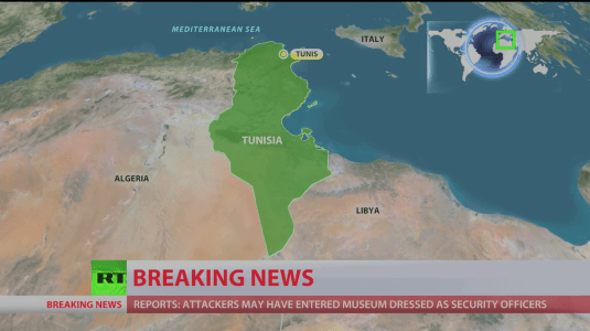 Tunisia bordered by the deeply troubled srares of Libya and Algeria.