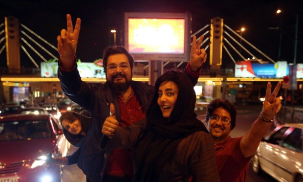 North Tehranis celebrate the framework deal in early April 2015.nuclear deal.
