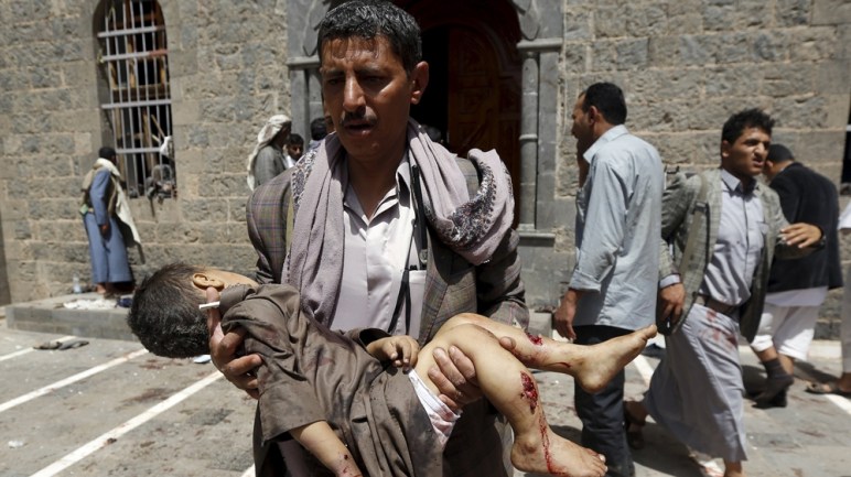 The Aftermath of one of several attacks on Shia Mosques in Yemen on Friday, May 22nd, 2015.
