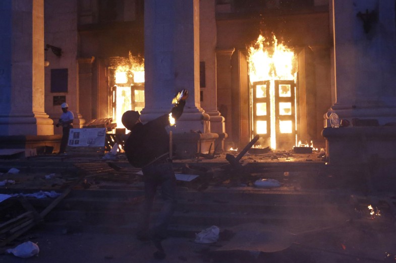 Nightmarish scenes of the new Ukraine, Odessa mat, 2nd, 2014.