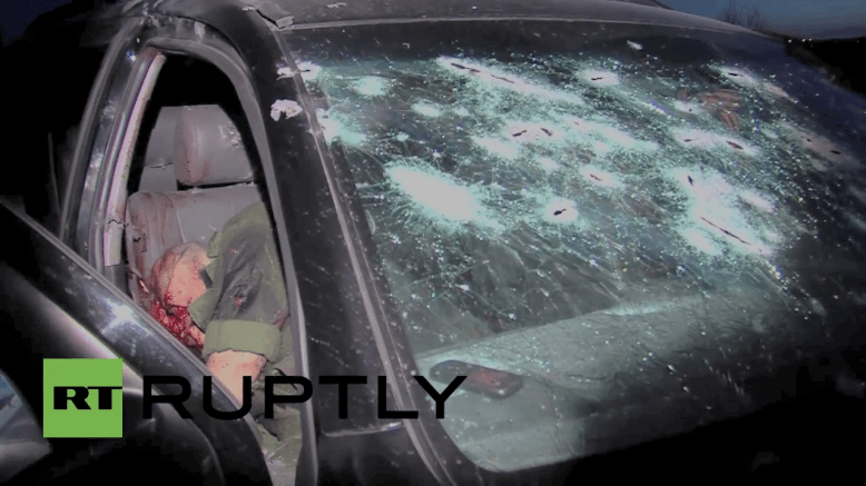Murder in Lugansk. Someone in front of the vehicle was waiting with an automatic weapon.