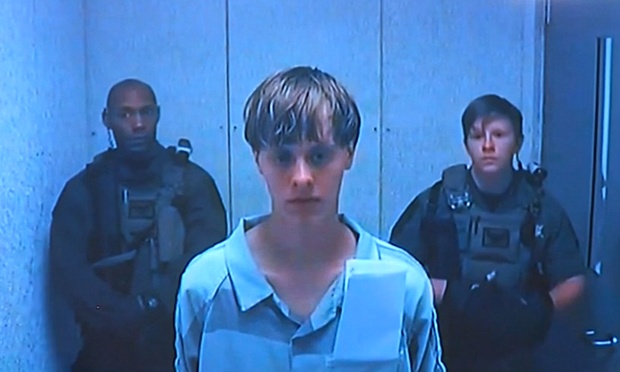 Dylann Roof speaks via a video link during a bail hearing in Charleston.