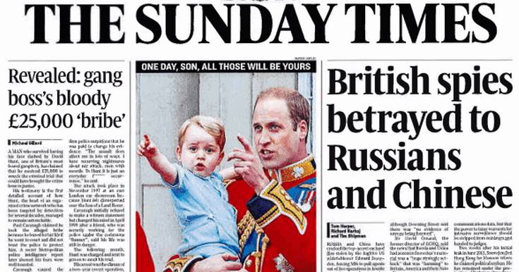 The dishonest and laughable Sunday Times front page. Snowden story.