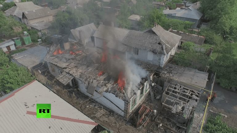 Donetsk is burning .(again)