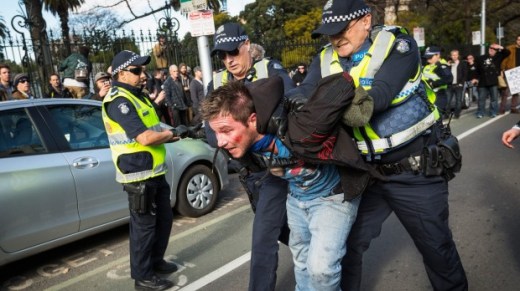 Participants in the futile Melbourne fracas.