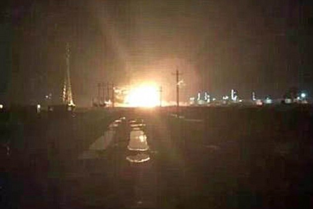 Still of the blast at Linjin on August 31st, 2015 at 11.22pm.