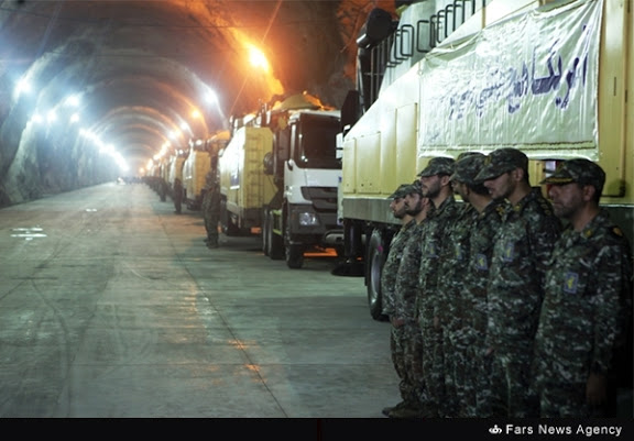 Interior of the cavernous Iranian Undergrounds Ballistic Missile base 500 metres under a mountain.