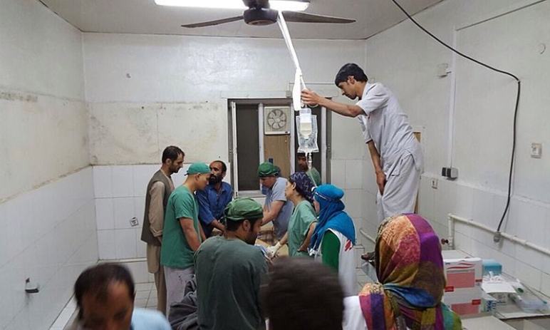 Medics attende the wounded in Kunduz, October 3rd, 2015.