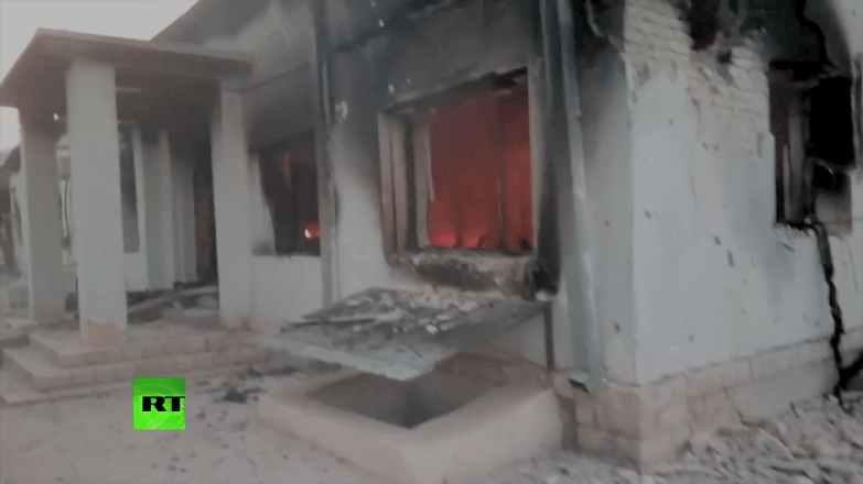 The MSF hospital in Kunduz burns the day after the USAF destroyed it.