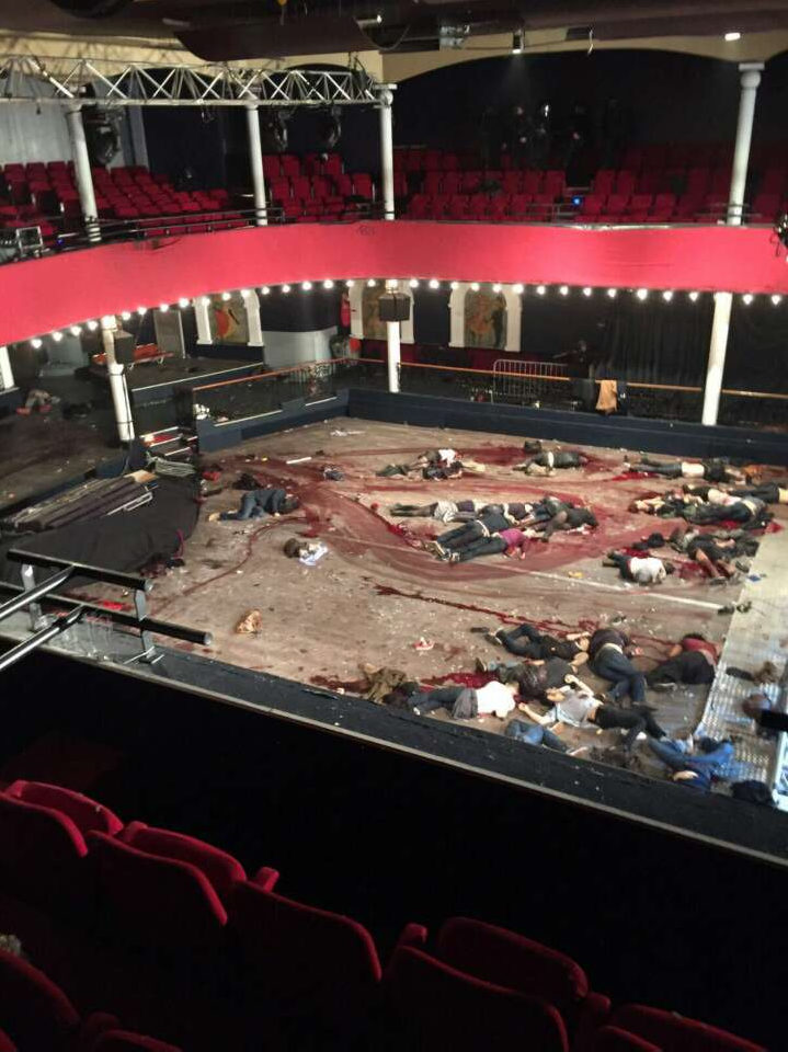 The aftermath of the Bataclan Concert Hall massacrewas clearly a crudely staged scene. 