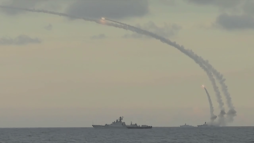 Russian Navalvessel fired cruise missiles from the Caspian Sea into Syria.