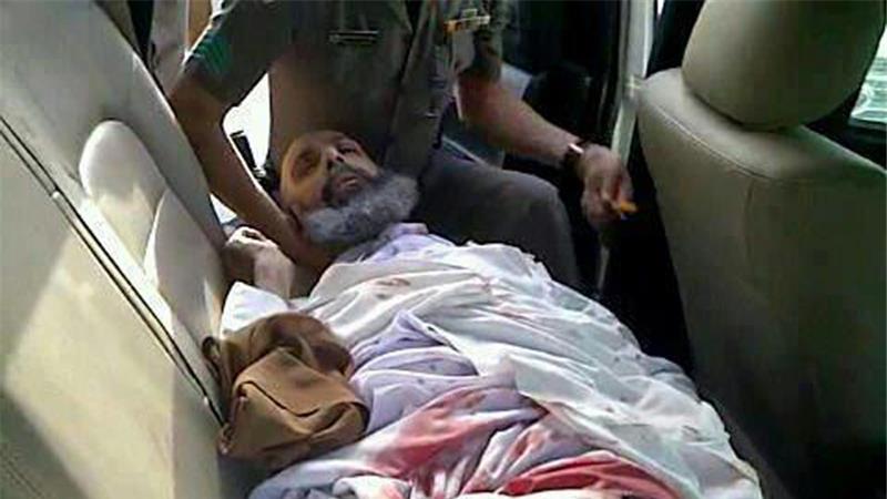 Sheikh Nimr after being forced from the road and shot by Saudi security forces in July 2012.