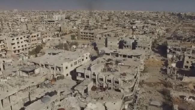 Massive destruction, Jobar East of Damascus is a surreal sight after four years of war.