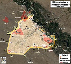 The Der az Zour pocket showing the SAA positions.