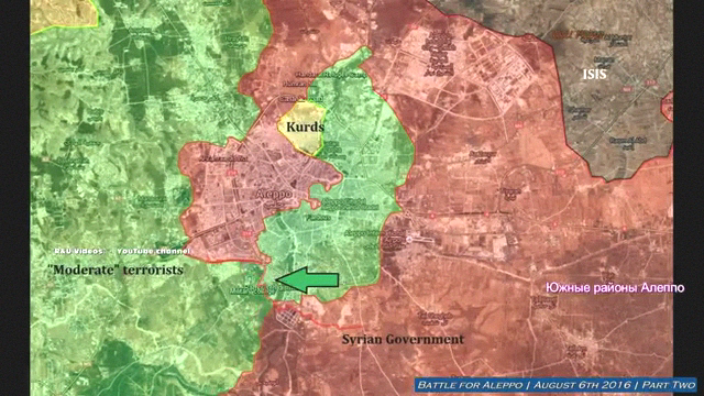 Before and after maps show where the insugrents broke through the Syrian positions form both inside and outside the Aleppo pocket. 