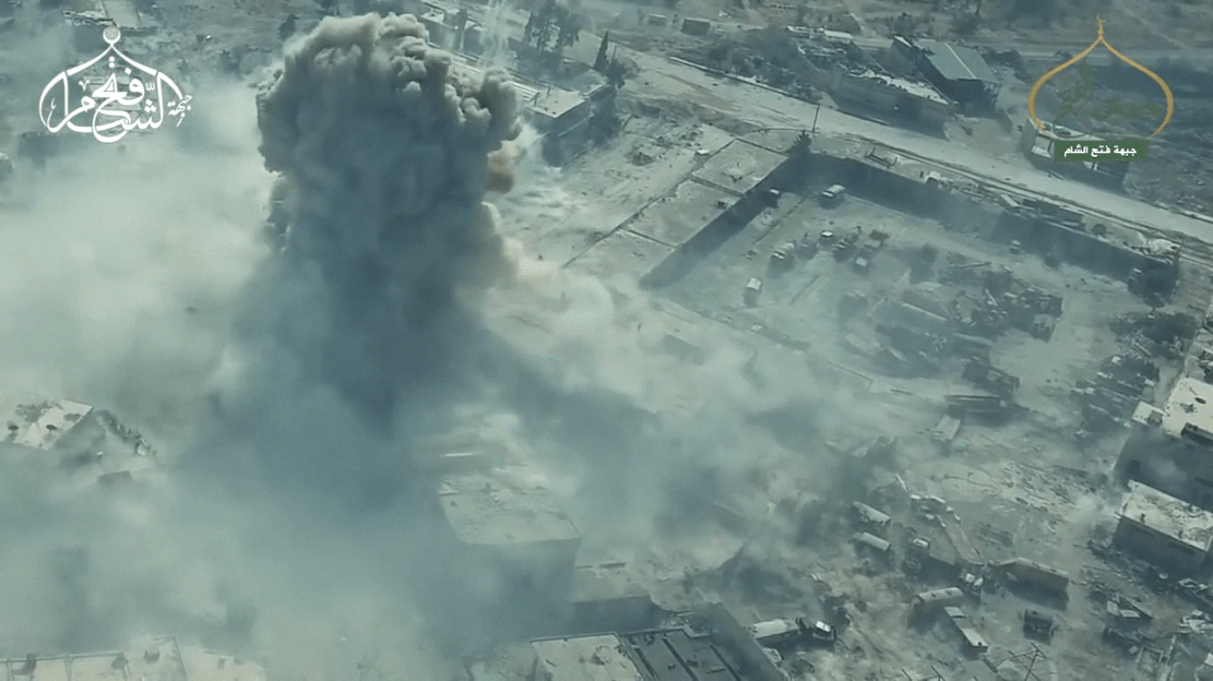 The insurgent offensive was spearheaded by massive suicide blasts from both inside and outside the pocket. This was the inside the pocket car bomb attack on Ramouseh. 