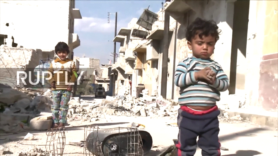Children at play in West Aleppo.