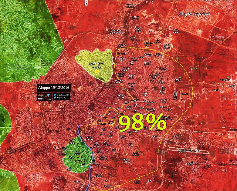 The final battle map of Aleppo.