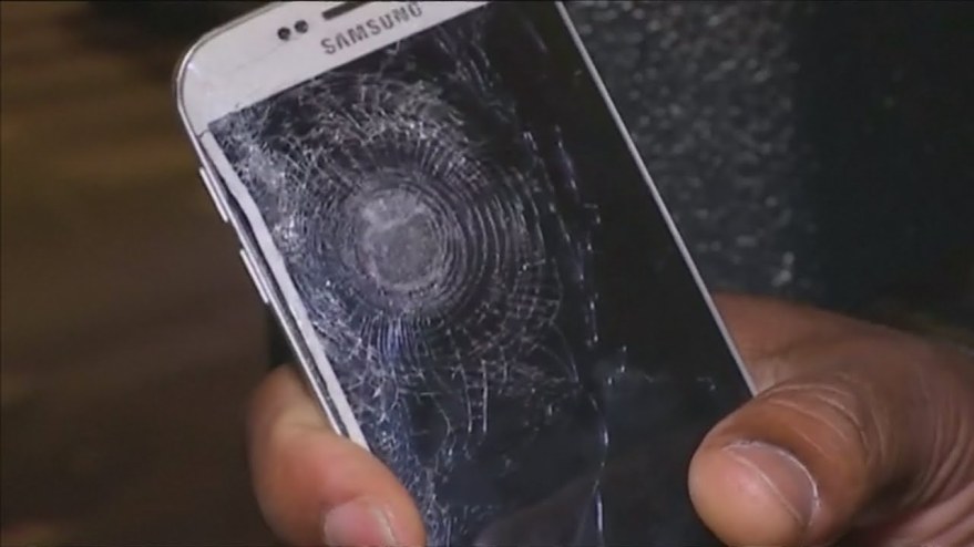 Disappointingly unlike the Paris example there was no image of the miraculous device provided. This phone is said to have saved the owner from the shrapnel of a suicide vest in Paris, November 2015.
