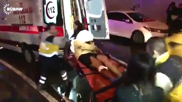 Female victim has a non-descript and miniscule lower leg wound typical of the "wounds" at entirely artificial previous events.